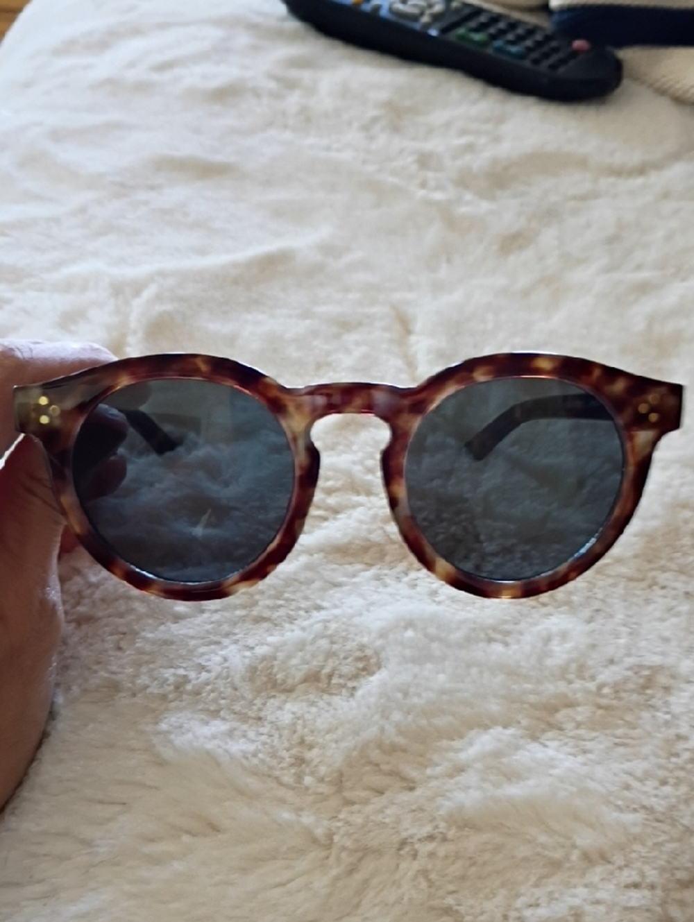 French Connection Tortoiseshell Round Sunglasses - Brown Frame, Dark Lenses